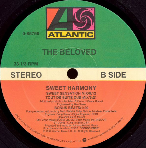 The Beloved : Sweet Harmony (12")