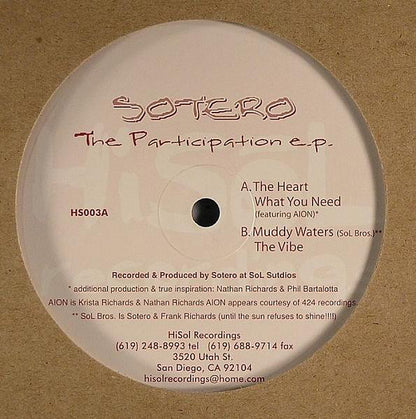 Sotero : The Participation E.P. (12", EP)