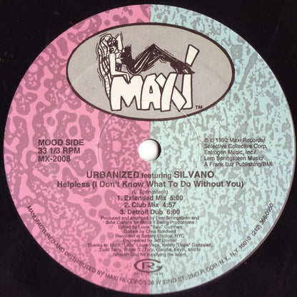 Urbanized Featuring Silvano : Helpless (I Don't Know What To Do Without You) (12")