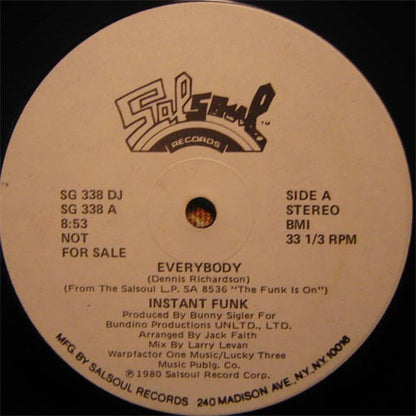 Instant Funk : Everybody (12", Single, Promo)