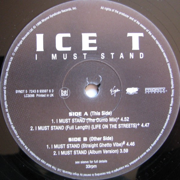 Ice T* : I Must Stand (12", Single)