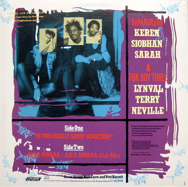 Bananarama Featuring Fun Boy Three / Bananarama : Really Sayin' Somethin' / Aie A Mwana (12", Single)