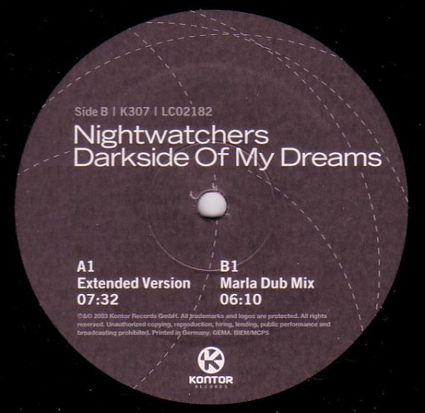 Nightwatchers : Darkside Of My Dreams (12")