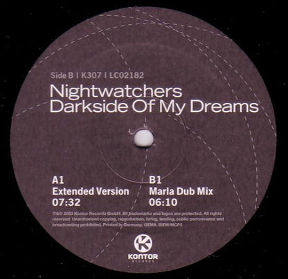 Nightwatchers : Darkside Of My Dreams (12")