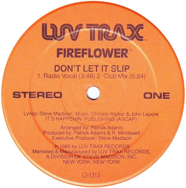 Fireflower (2) : Don't Let It Slip / If I Had The Chance (12", Single)