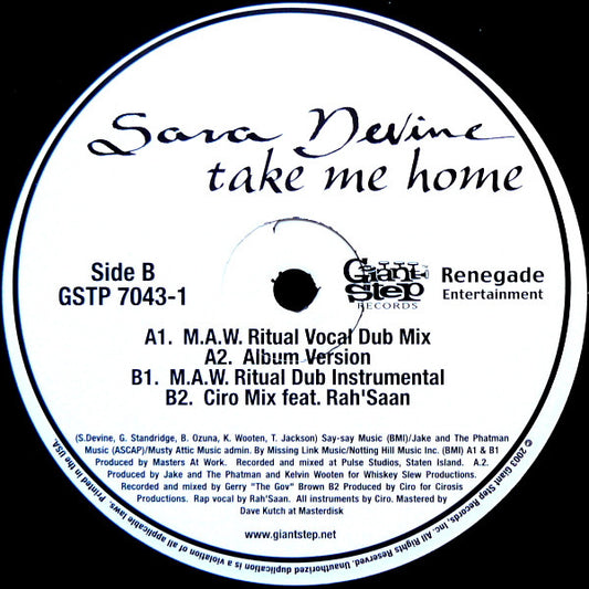 Sara Devine : Take Me Home (12")