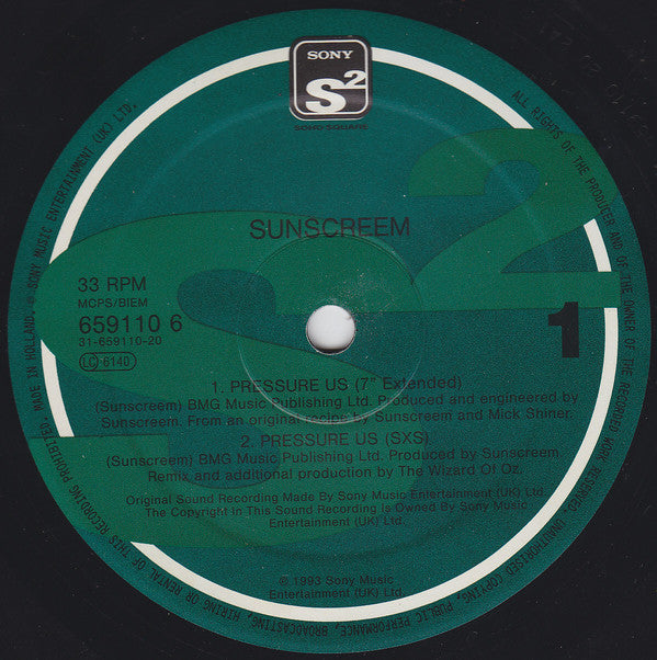 Sunscreem : Pressure US (12", Single)