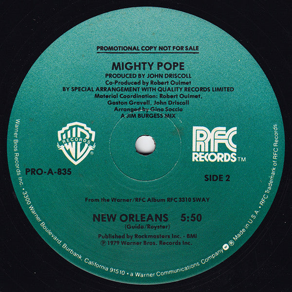 Mighty Pope : Sway / New Orleans (12", Promo)