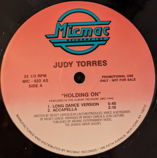 Judy Torres : Holding On (12", Promo)