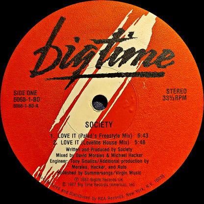 Society (2) : Love It (12")