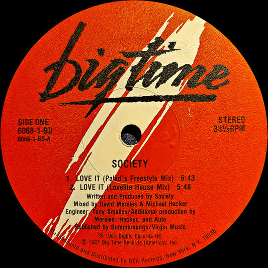 Society (2) : Love It (12")
