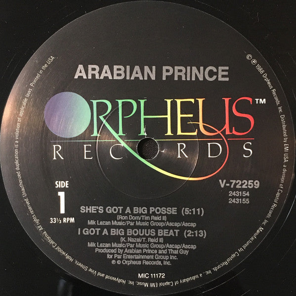 Arabian Prince* : She's Got A Big Posse (12")