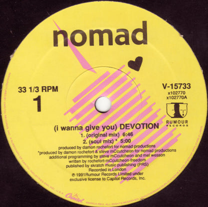 Nomad : (I Wanna Give You) Devotion (12", Single)