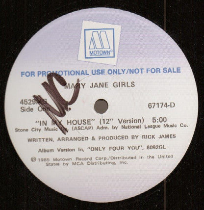 Mary Jane Girls : In My House (12", Promo)