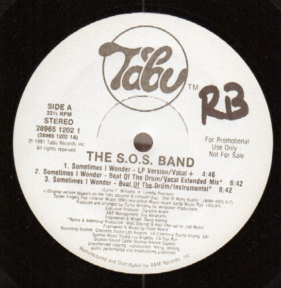 The S.O.S. Band : Sometimes I Wonder (12", Promo)