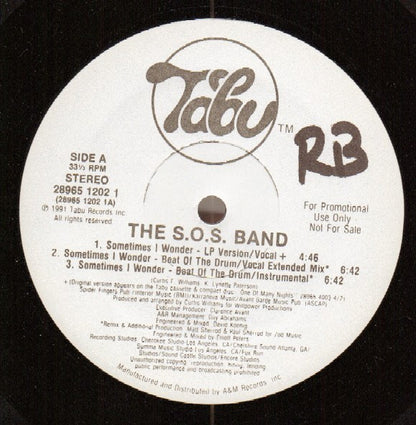 The S.O.S. Band : Sometimes I Wonder (12", Promo)