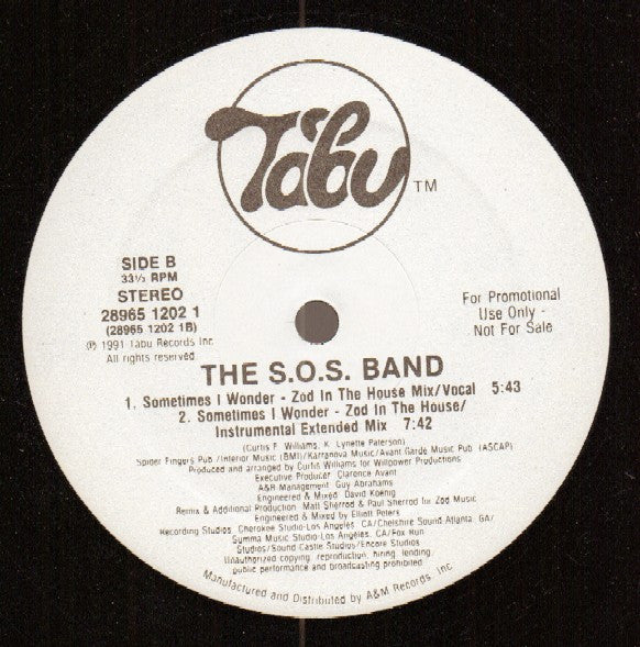 The S.O.S. Band : Sometimes I Wonder (12", Promo)