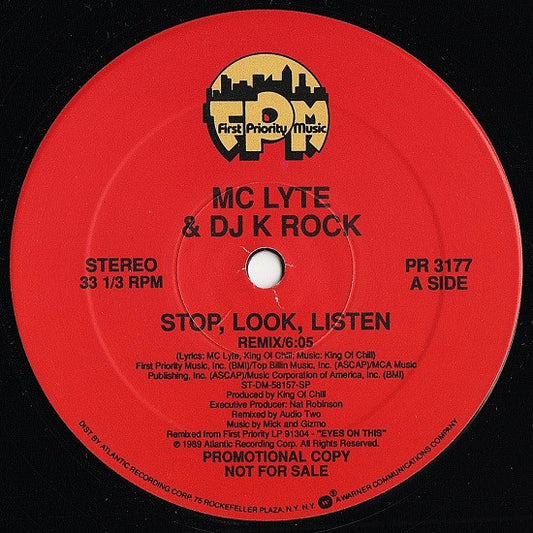 MC Lyte & DJ K Rock : Stop, Look, Listen (12", Promo)