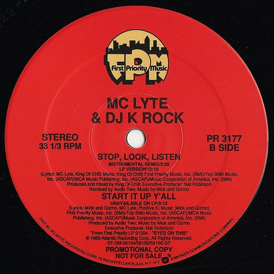 MC Lyte & DJ K Rock : Stop, Look, Listen (12", Promo)