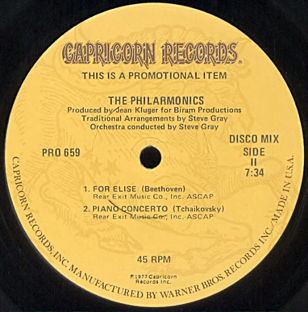 The Philarmonics : For Elise / Piano Concerto (12", Mixed, Promo)
