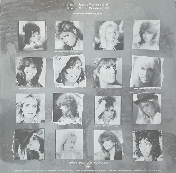 Bangles : Manic Monday (12", Single, Promo)