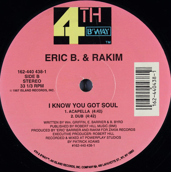 Eric B. & Rakim : I Know You Got Soul (12", RE)