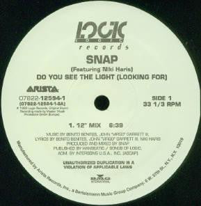 Snap* Featuring Niki Haris : Do You See The Light (Looking For) (12")