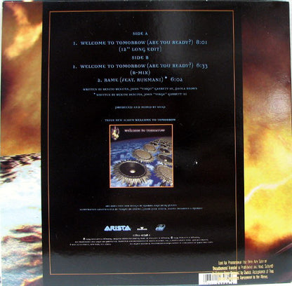 Snap! Feat. Summer : Welcome To Tomorrow (Are You Ready?) (12")