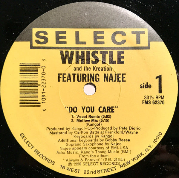 Whistle And The Kreation Featuring Najee : Do You Care (12", Single)