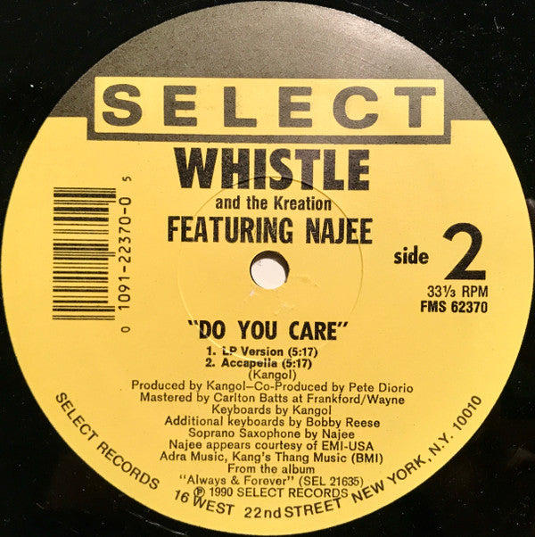Whistle And The Kreation Featuring Najee : Do You Care (12", Single)