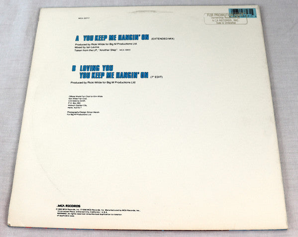 Kim Wilde : You Keep Me Hangin' On (Extended Mix) (12")