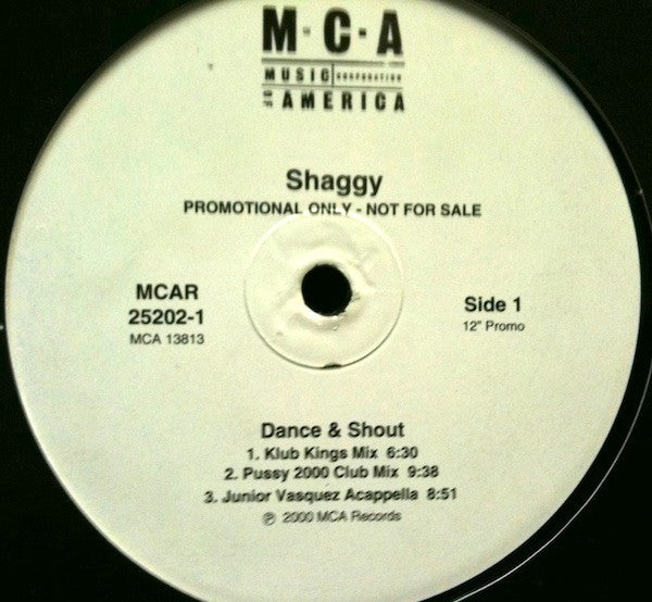 Shaggy : Dance & Shout (12", Promo)
