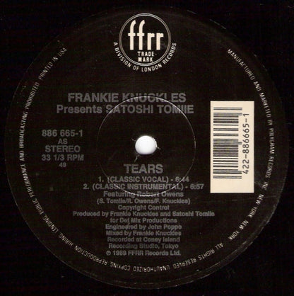 Frankie Knuckles Presents Satoshi Tomiie : Tears (12")