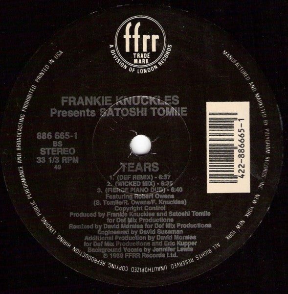 Frankie Knuckles Presents Satoshi Tomiie : Tears (12")