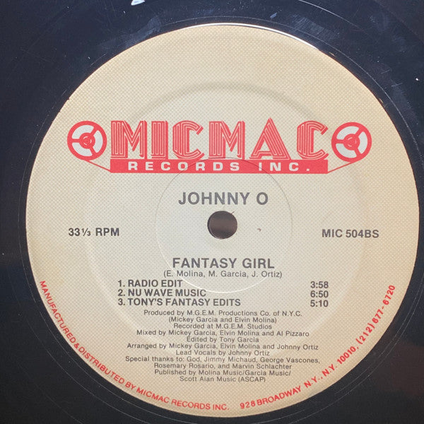 Johnny O : Fantasy Girl (12")