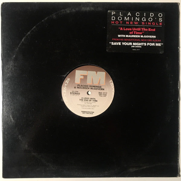 Placido Domingo & Maureen McGovern : A Love Until The End Of Time (12", Single, Promo)