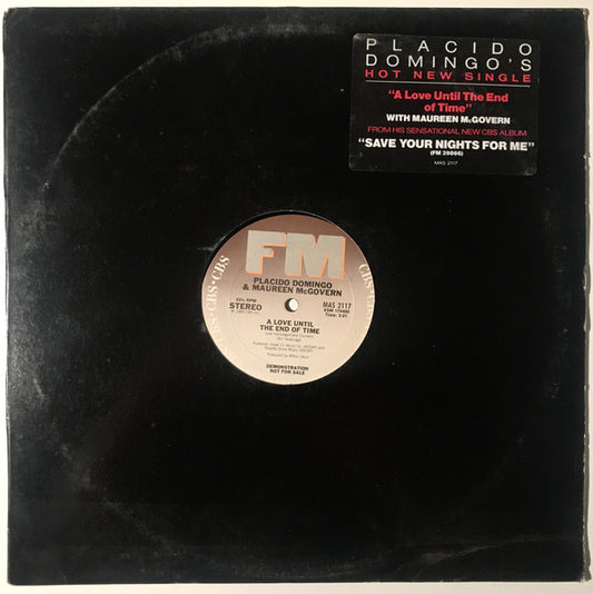 Placido Domingo & Maureen McGovern : A Love Until The End Of Time (12", Single, Promo)
