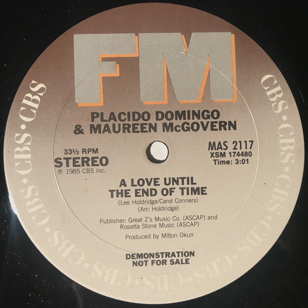 Placido Domingo & Maureen McGovern : A Love Until The End Of Time (12", Single, Promo)