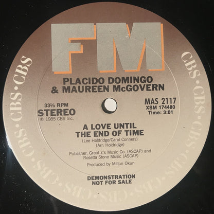Placido Domingo & Maureen McGovern : A Love Until The End Of Time (12", Single, Promo)