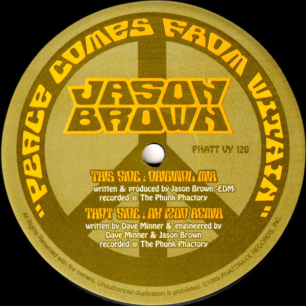 Jason Brown : Peace Comes From Within (12")