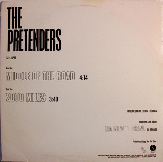 The Pretenders : Middle Of The Road / 2000 Miles (12", Single, Promo)