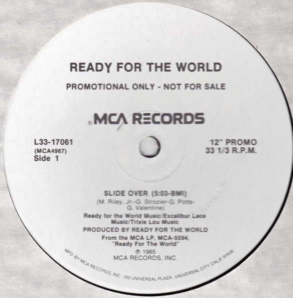 Ready For The World : Slide Over (12", Promo, Pin)
