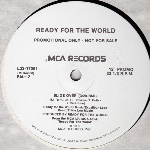 Ready For The World : Slide Over (12", Promo, Pin)