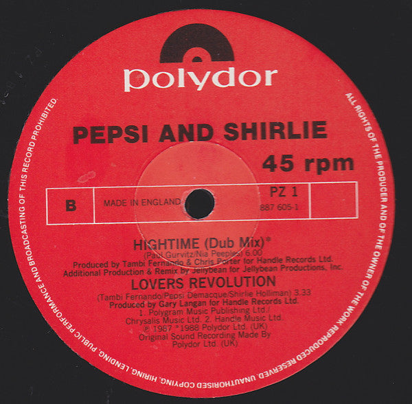 Pepsi And Shirlie* : Hightime (12")