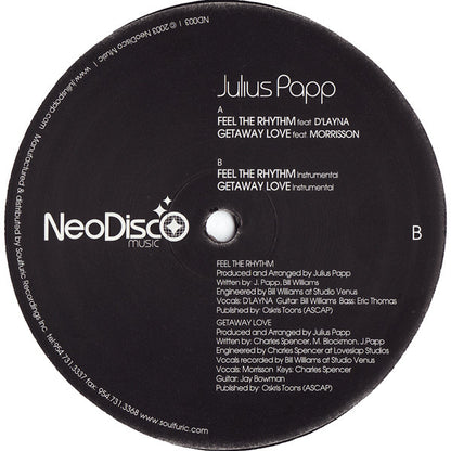 Julius Papp : Feel The Rhythm / Getaway Love (12")