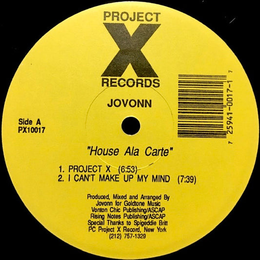 Jovonn : House Ala Carte (12")