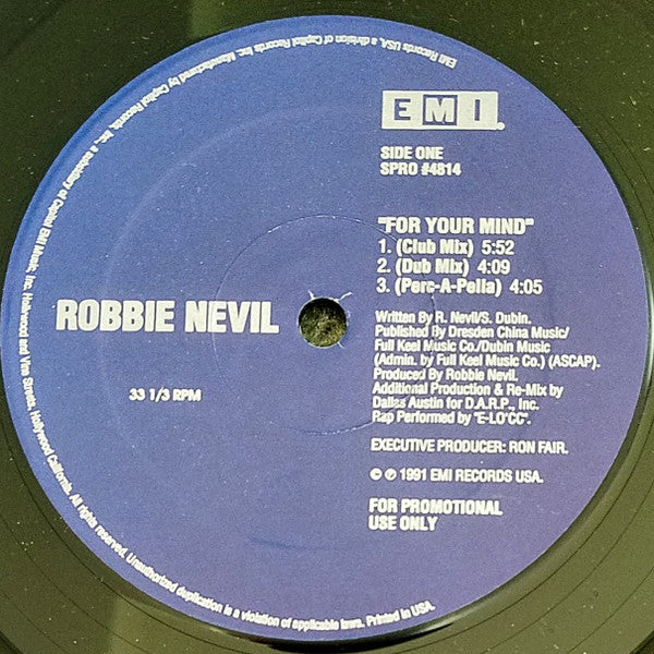 Robbie Nevil : For Your Mind (12", Promo)