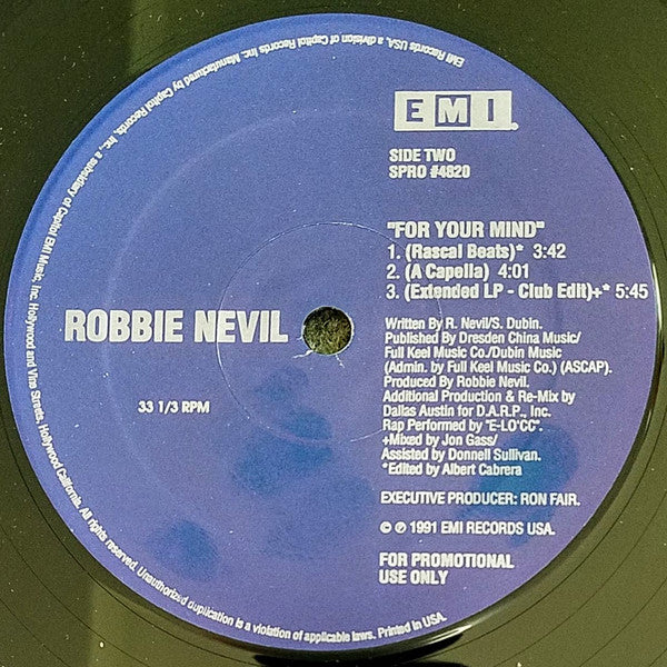 Robbie Nevil : For Your Mind (12", Promo)