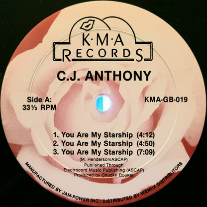 C.J. Anthony : You Are My Starship (12")
