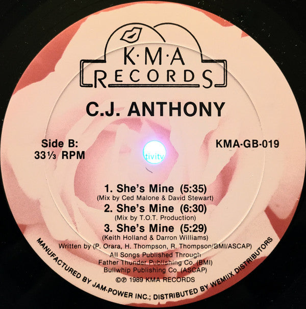 C.J. Anthony : You Are My Starship (12")